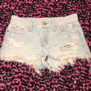 Abercrombie & fitch size 0 ripped jean shorts